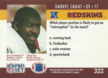 1990 Pro Set FACT Cincinnati #322 Darryl Grant Back