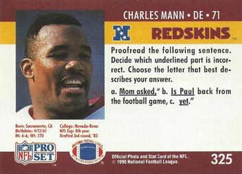 1990 Pro Set FACT Cincinnati #325 Charles Mann Back