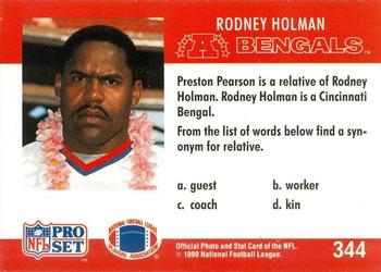 1990 Pro Set FACT Cincinnati #344 Rodney Holman Back