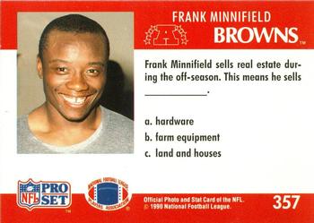 1990 Pro Set FACT Cincinnati #357 Frank Minnifield Back
