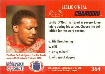 1990 Pro Set FACT Cincinnati #364 Leslie O'Neal Back