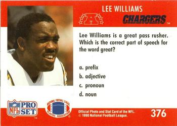 1990 Pro Set FACT Cincinnati #376 Lee Williams Back