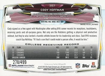 2014 Topps - Pink #357 Cody Hoffman Back