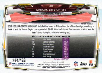 2014 Topps - Pink #38 Kansas City Chiefs Back