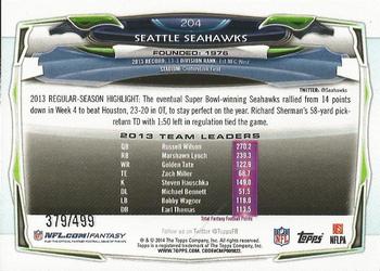 2014 Topps - Pink #204 Seattle Seahawks Back