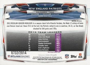 2014 Topps - Gold #6 New England Patriots Back