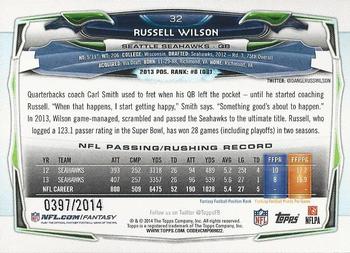 2014 Topps - Gold #32 Russell Wilson Back