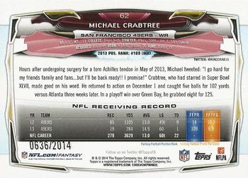 2014 Topps - Gold #62 Michael Crabtree Back