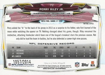 2014 Topps - Gold #72 Perry Riley Back