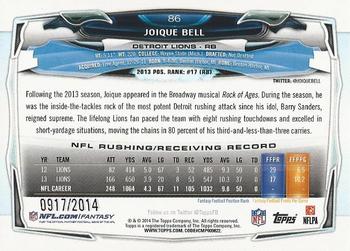 2014 Topps - Gold #86 Joique Bell Back