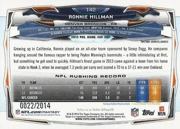 2014 Topps - Gold #142 Ronnie Hillman Back