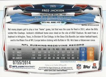 2014 Topps - Gold #265 Fred Jackson Back
