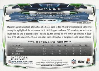 2014 Topps - Gold #304 Malcolm Smith Back