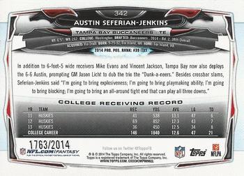 2014 Topps - Gold #342 Austin Seferian-Jenkins Back