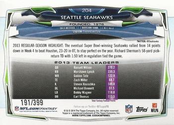2014 Topps - Camo #204 Seattle Seahawks Back