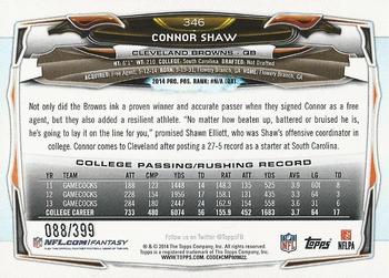 2014 Topps - Camo #346 Connor Shaw Back
