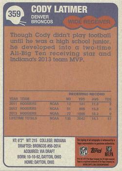 2014 Topps - 1985 Autographs #359 Cody Latimer Back