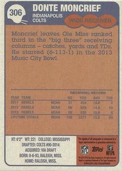 2014 Topps - 1985 Autographs #306 Donte Moncrief Back
