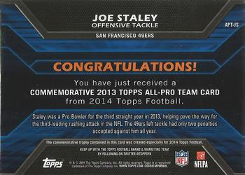 2014 Topps - All Pro Team #APT-JS Joe Staley Back