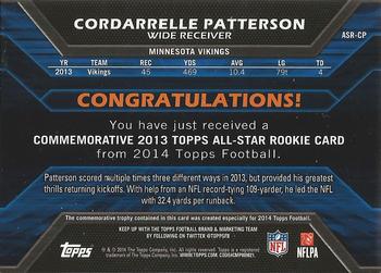 2014 Topps - All Star Rookies #ASR-CP Cordarrelle Patterson Back