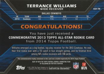 2014 Topps - All Star Rookies #ASR-TW Terrance Williams Back