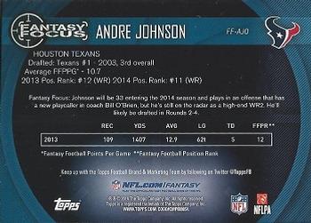 2014 Topps - Fantasy Focus #FF-AJO Andre Johnson Back