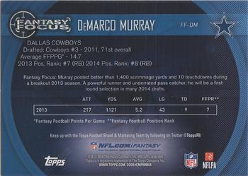 2014 Topps - Fantasy Focus #FF-DM DeMarco Murray Back
