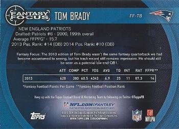 2014 Topps - Fantasy Focus #FF-TB Tom Brady Back