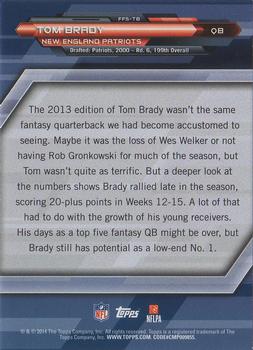 2014 Topps - Fantasy Strategies #FFS-TB Tom Brady Back
