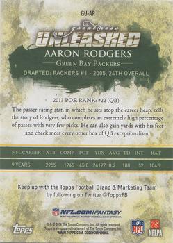 2014 Topps - Greatness Unleashed #GU-AR Aaron Rodgers Back