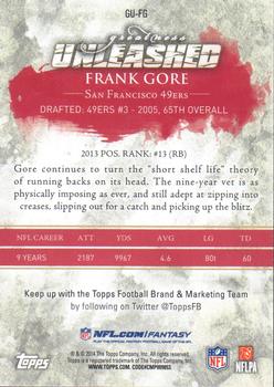 2014 Topps - Greatness Unleashed #GU-FG Frank Gore Back