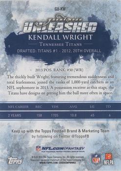 2014 Topps - Greatness Unleashed #GU-KW Kendall Wright Back
