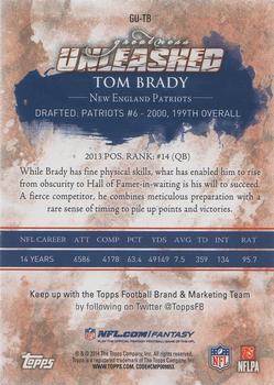 2014 Topps - Greatness Unleashed #GU-TB Tom Brady Back