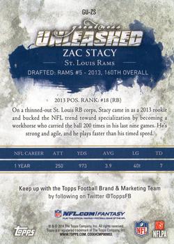2014 Topps - Greatness Unleashed #GU-ZS Zac Stacy Back