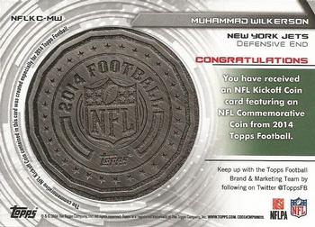 2014 Topps - Kickoff Coins #NFLKC-MW Muhammad Wilkerson Back