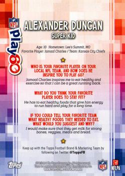 2014 Topps - Play 60 Super Kids #NNO Alexander Duncan Back