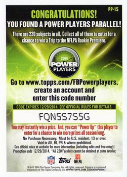 2014 Topps - Power Players #PP-15 Devonta Freeman Back