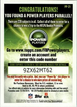 2014 Topps - Power Players #PP-21 Martavis Bryant Back