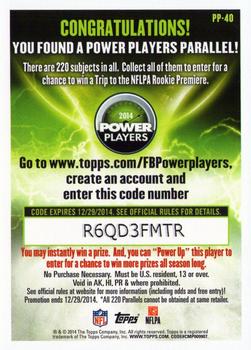 2014 Topps - Power Players #PP-40 Kenbrell Thompkins Back