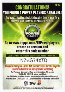 2014 Topps - Power Players #PP-42 Arthur Lynch Back