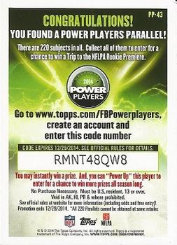2014 Topps - Power Players #PP-43 Stephen Morris Back