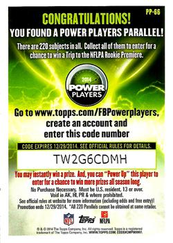 2014 Topps - Power Players #PP-66 Julius Thomas Back