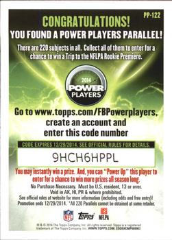 2014 Topps - Power Players #PP-122 Julian Edelman Back