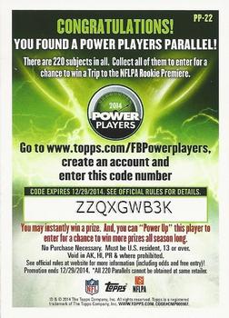 2014 Topps - Power Players #PP-22 Josh Gordon Back