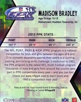 2014 Topps - Punt Pass and Kick Champions #NNO Madison Bradley Back