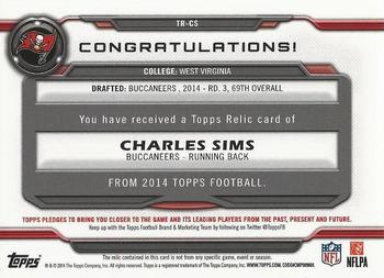 2014 Topps - Topps Relics #TR-CS Charles Sims Back