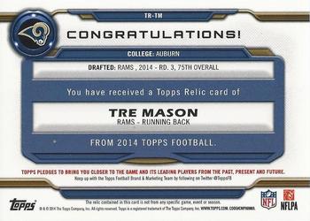 2014 Topps - Topps Relics #TR-TM Tre Mason Back