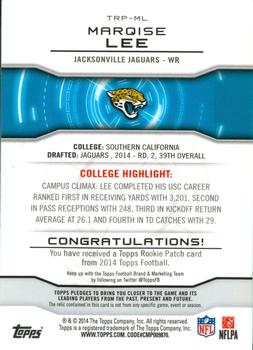 2014 Topps - Rookie Patch #TRP-ML Marqise Lee Back