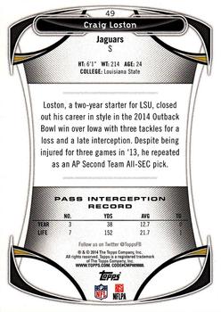 2014 Topps - Red #49 Craig Loston Back