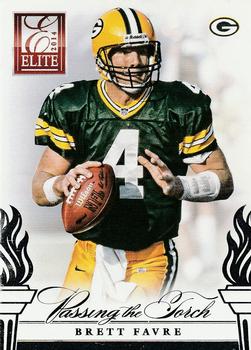 2014 Panini Elite - Passing the Torch Silver #13 Brett Favre / Aaron Rodgers Front